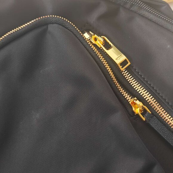 New TUMI Voyageur Celina Laptop Backpack 15 Inch Computer Black/Gold - Picture 11 of 12